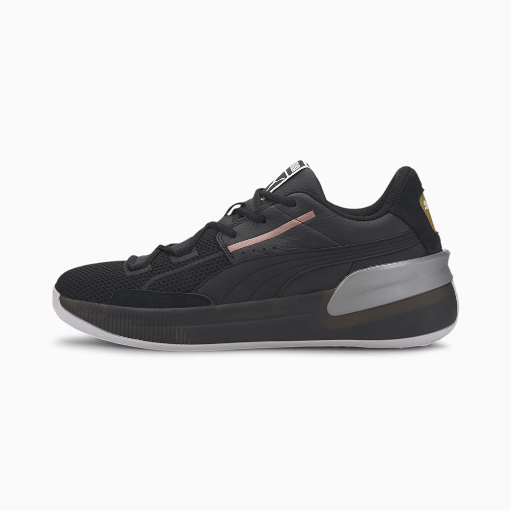 Puma Clyde Hardwood Metallic Férfi Kosárlabda Cipő - Fekete/Titán ( Hungary - TFOIC1542 )